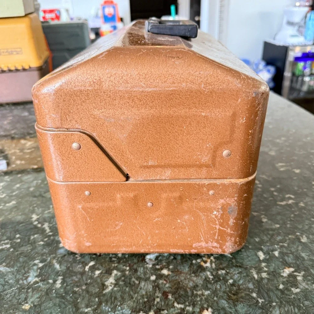 Vintage My Buddy Metal Tackle Box Cantilever Tool Chest Copper  Industrial Case